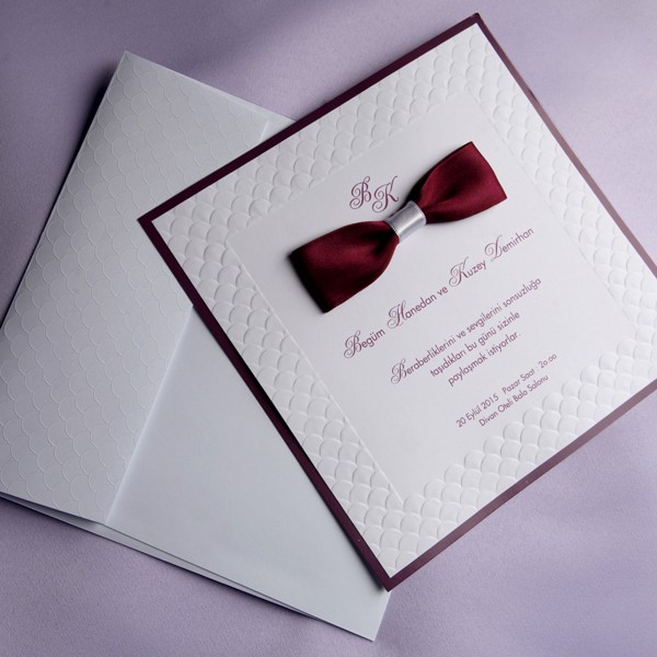 faire part mariage carré papillon bordeaux