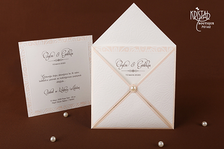 Faire part saumon blanc pliable