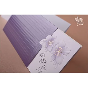 Faire part mariage parme fleuri avec enveloppe