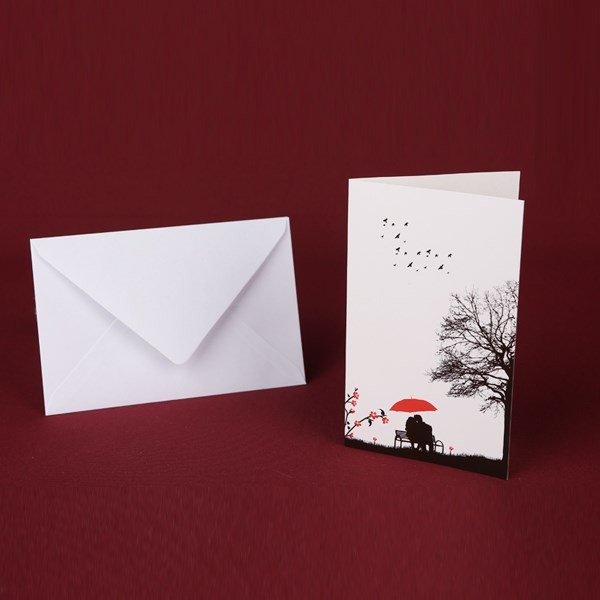 Faire part mariage simple romantique avec enveloppe