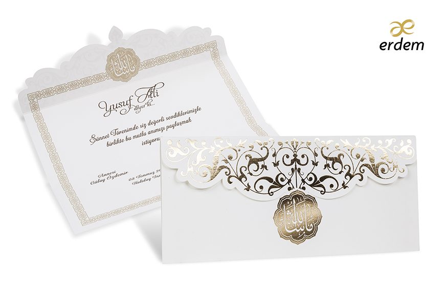 Faire part mariage pas cher doré dépliable