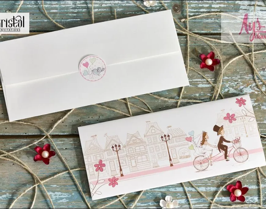 Faire part mariage original en 3D avec enveloppe