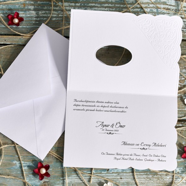 Faire part dépliant sobre avec enveloppe