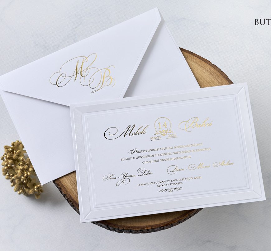 Faire part mariage simple blanc avec enveloppe