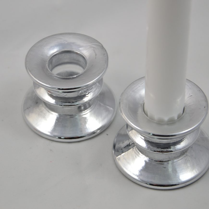 Support bougie longue argenté