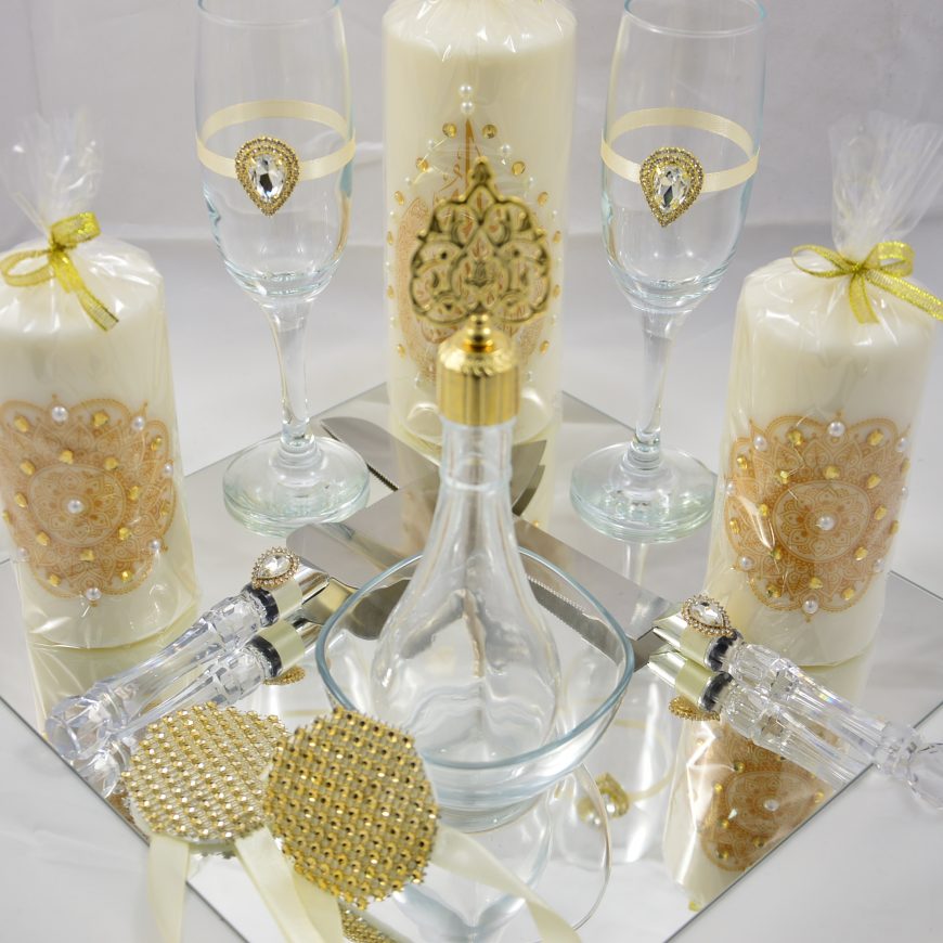 Plateau henné complet doré