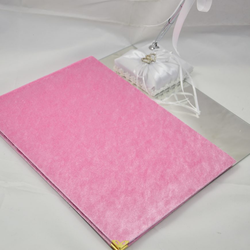 Livre d’or velours rose pale