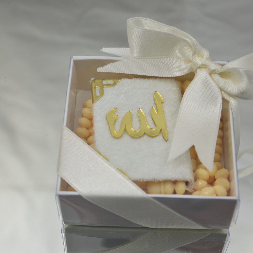 Mini Coran avec chapelet blanc