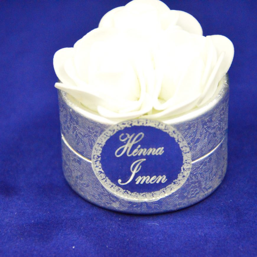 Boite à dragées ronde argenté personnalisée