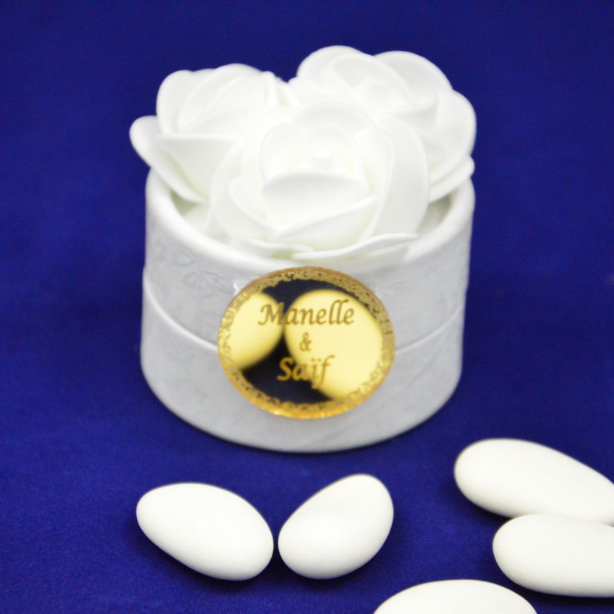 Boite à dragées blanc personnalisée