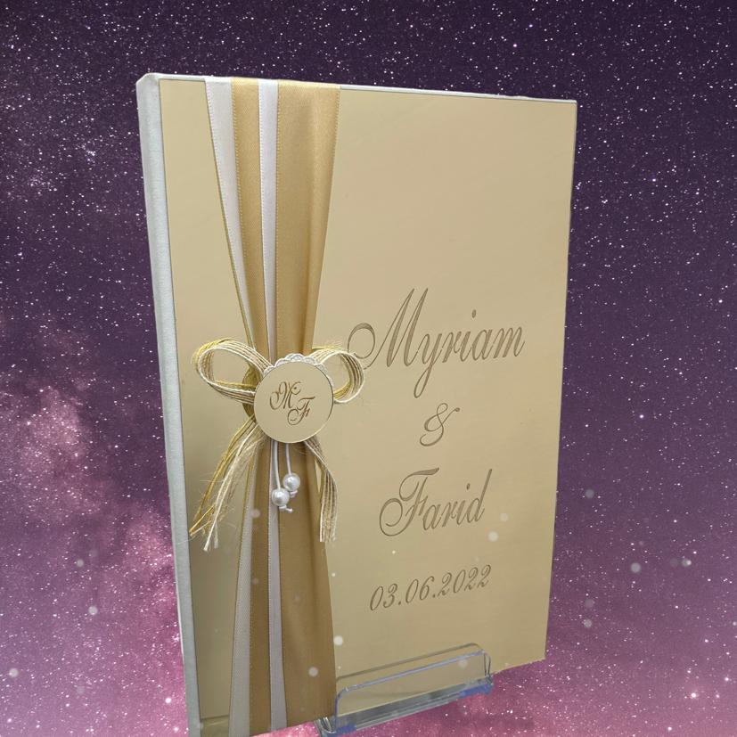 Livre d’or personnalisé décorée ruban initial