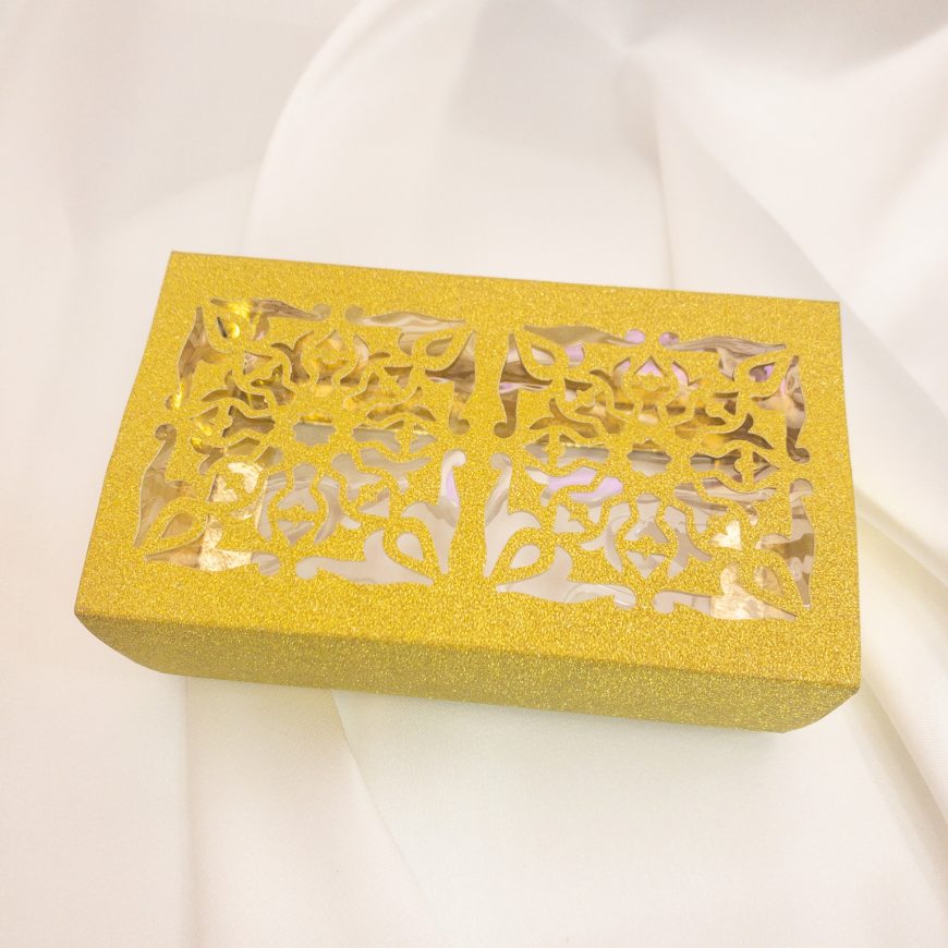 25 Boites à gâteaux pailletée doré