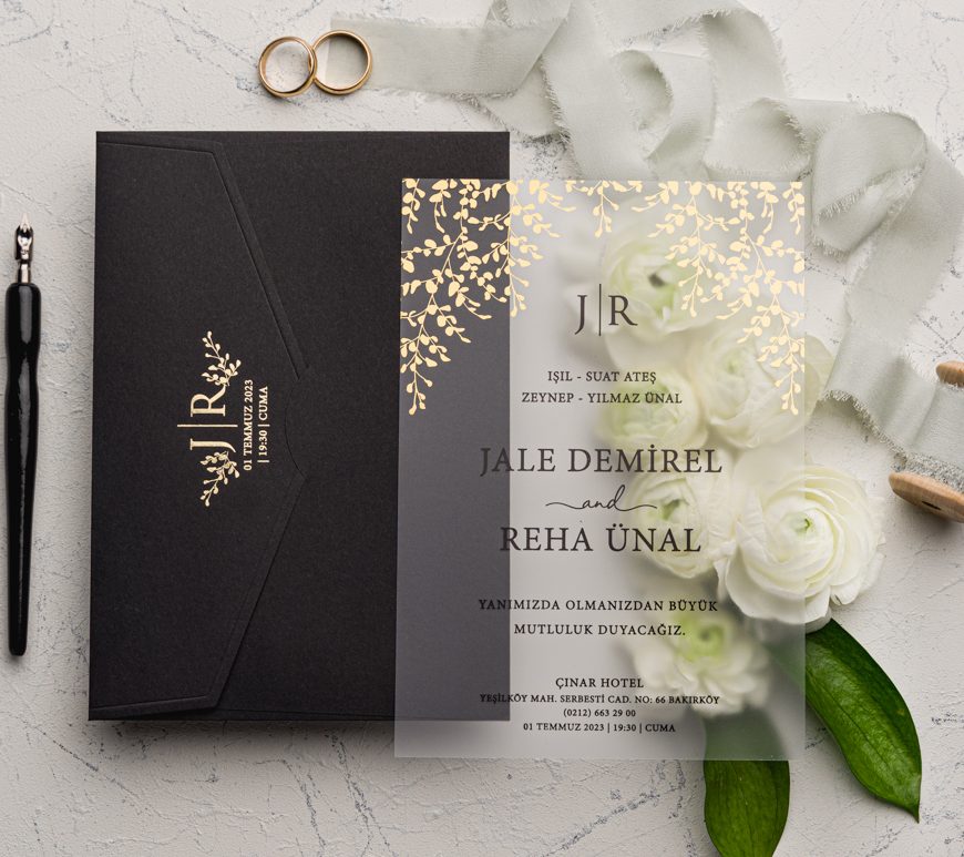 Faire part plexiglas noir