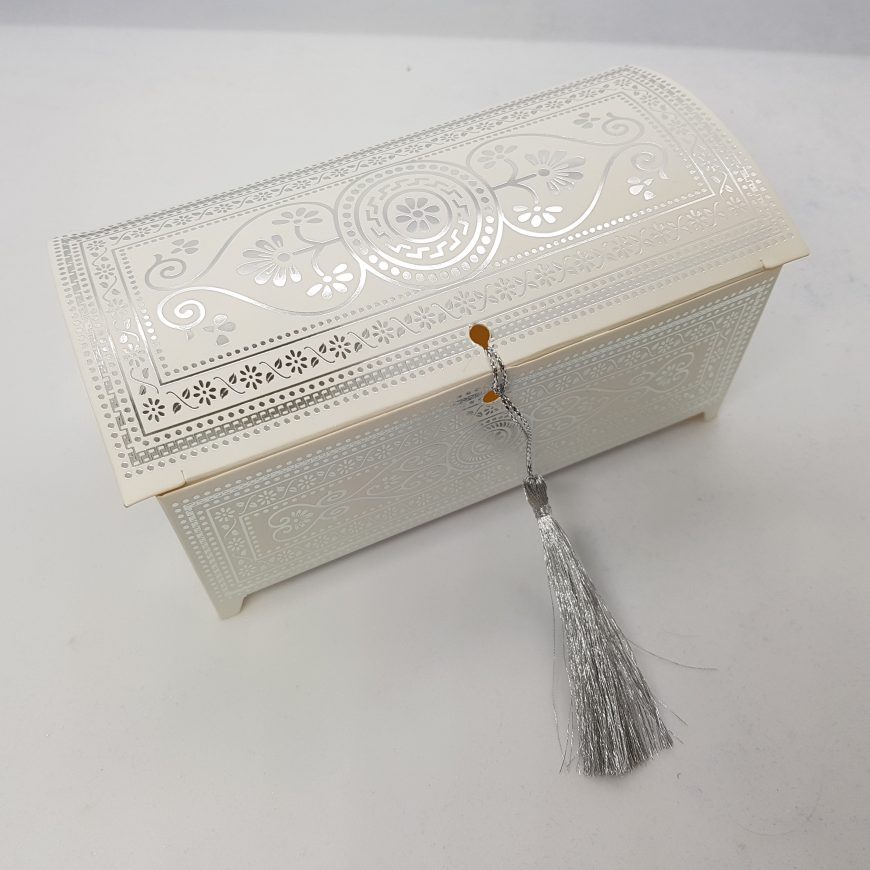 25 Boites à gâteaux coffre argenté