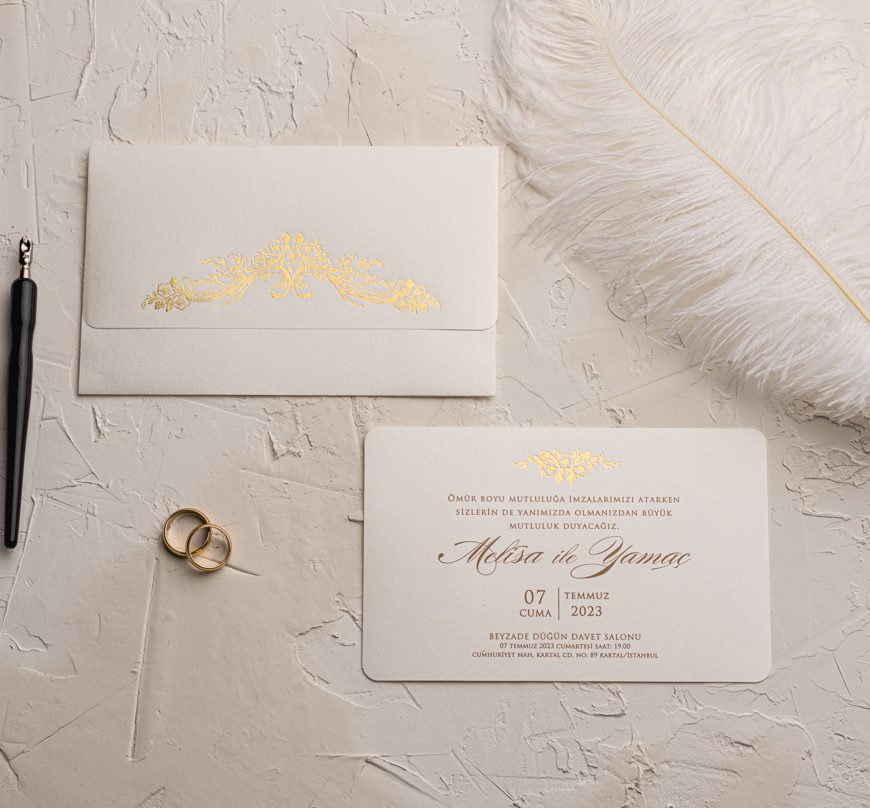 Faire part petit format beige