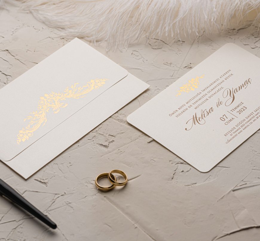 Faire part petit format beige