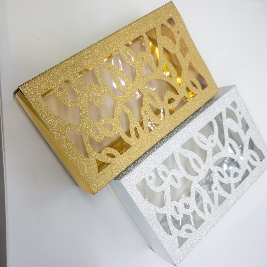 25 x Boites a gâteaux orientale pailletées Or ou Argent