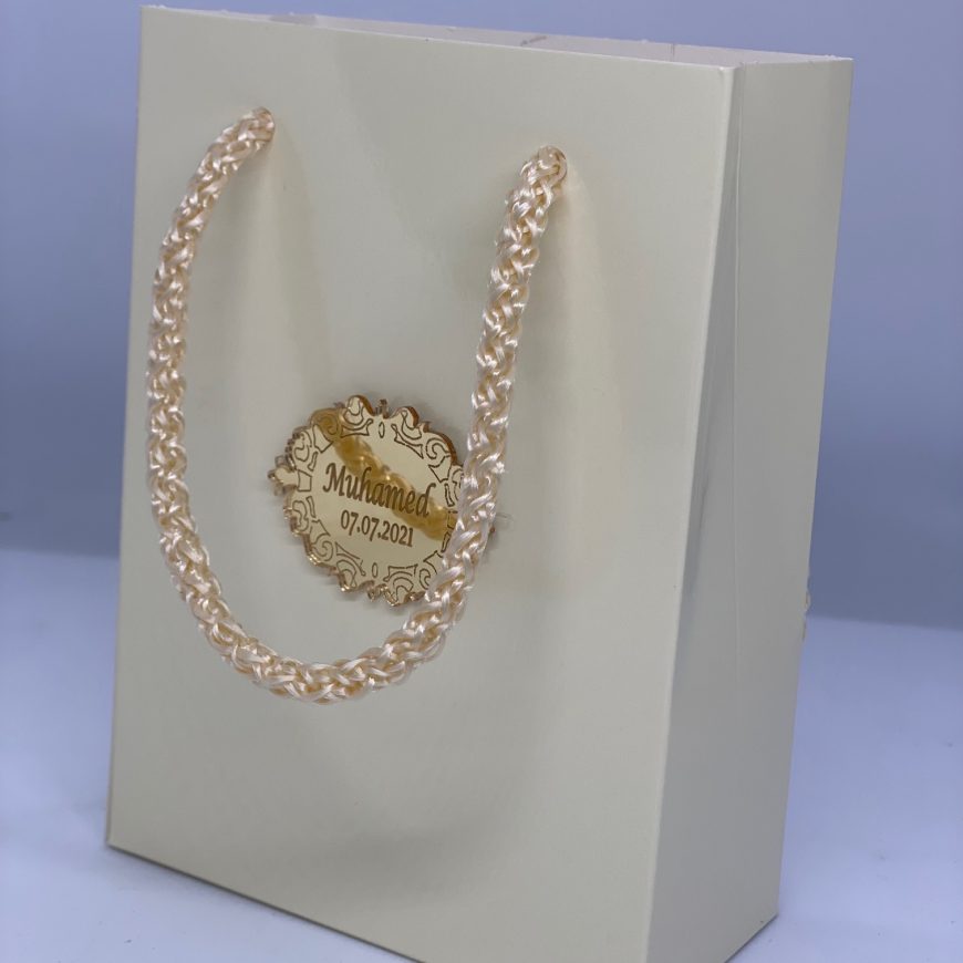 Petit sac beige personnalisé