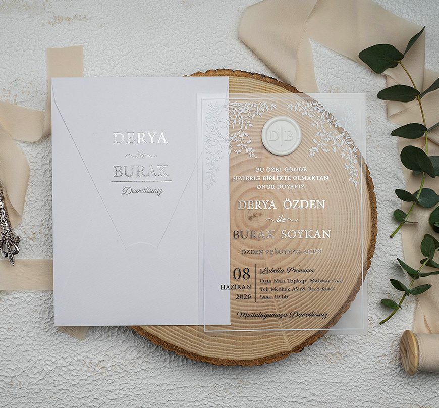 faire-part mariage plexiglas blanc