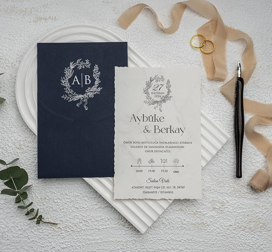 Faire part mariage Blue nuit Ar