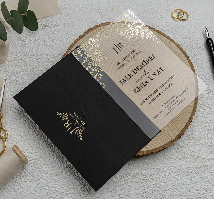 Faire part plexiglas noir